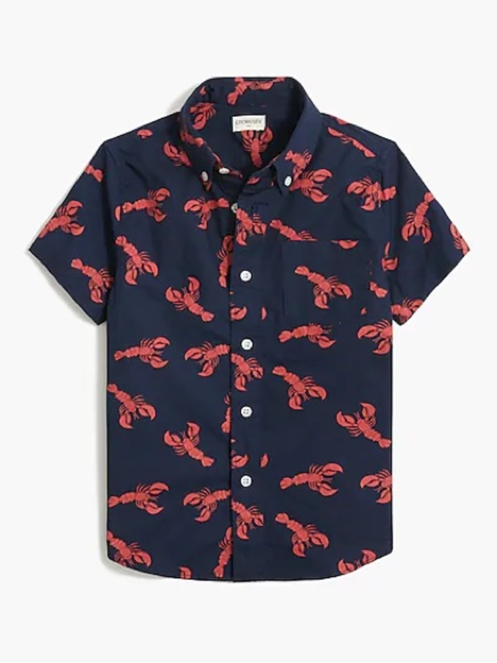 J. Crew Factory Crewcuts Stretch Cotton Lobster Shirt (Navy/Red) Size 6-7